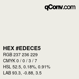 カラーコード: HEX #EDECE5 | qconv.com