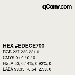 Código de color: HEX #EDECE700 | qconv.com