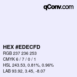 カラーコード: HEX #EDECFD | qconv.com