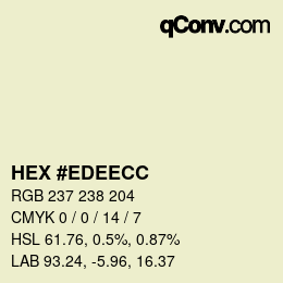 Color code: HEX #EDEECC | qconv.com