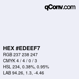 Color code: HEX #EDEEF7 | qconv.com