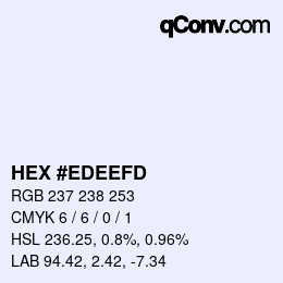 颜色代码: HEX #EDEEFD | qconv.com