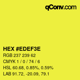 カラーコード: HEX #EDEF3E | qconv.com