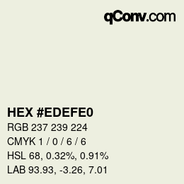 カラーコード: HEX #EDEFE0 | qconv.com