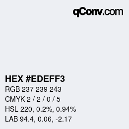カラーコード: HEX #EDEFF3 | qconv.com