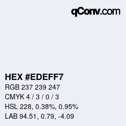 Color code: HEX #EDEFF7 | qconv.com