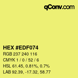 Color code: HEX #EDF074 | qconv.com