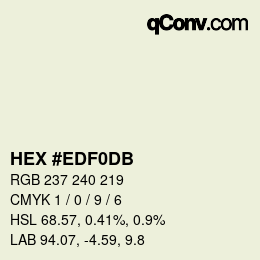 Color code: HEX #EDF0DB | qconv.com