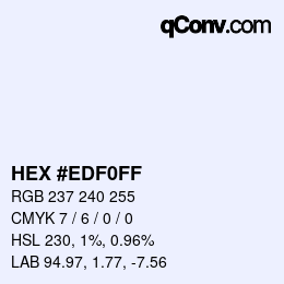 颜色代码: HEX #EDF0FF | qconv.com