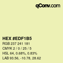 Color code: HEX #EDF1B5 | qconv.com