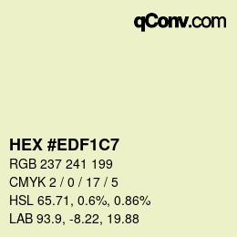 Color code: HEX #EDF1C7 | qconv.com