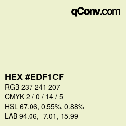 Color code: HEX #EDF1CF | qconv.com