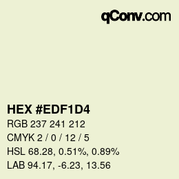 カラーコード: HEX #EDF1D4 | qconv.com