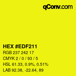 Color code: HEX #EDF211 | qconv.com