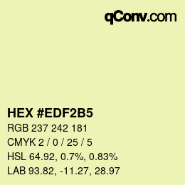 カラーコード: HEX #EDF2B5 | qconv.com