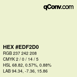 颜色代码: HEX #EDF2D0 | qconv.com