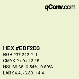 Color code: HEX #EDF2D3 | qconv.com