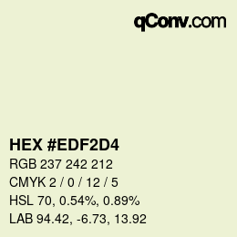 カラーコード: HEX #EDF2D4 | qconv.com