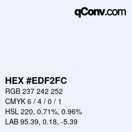 Color code: HEX #EDF2FC | qconv.com