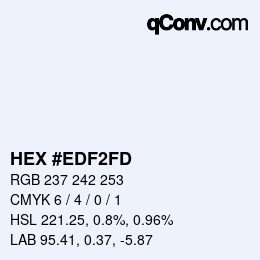Color code: HEX #EDF2FD | qconv.com