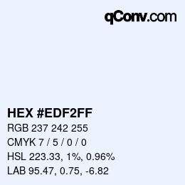 Color code: HEX #EDF2FF | qconv.com