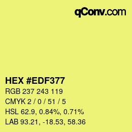 Farbcode: HEX #EDF377 | qconv.com