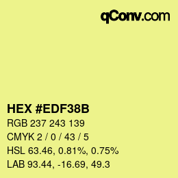 Color code: HEX #EDF38B | qconv.com