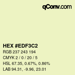 カラーコード: HEX #EDF3C2 | qconv.com