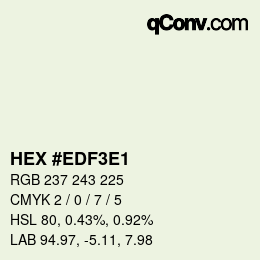 Color code: HEX #EDF3E1 | qconv.com