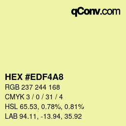 カラーコード: HEX #EDF4A8 | qconv.com