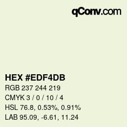 カラーコード: HEX #EDF4DB | qconv.com