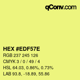 Color code: HEX #EDF57E | qconv.com