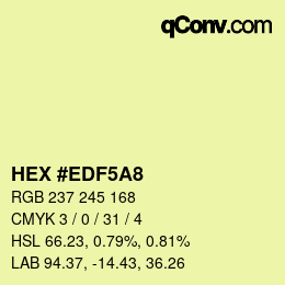 カラーコード: HEX #EDF5A8 | qconv.com