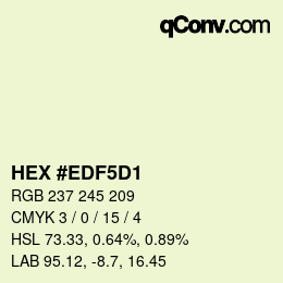 Color code: HEX #EDF5D1 | qconv.com