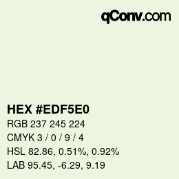 Color code: HEX #EDF5E0 | qconv.com