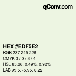 Color code: HEX #EDF5E2 | qconv.com