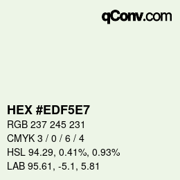Farbcode: HEX #EDF5E7 | qconv.com