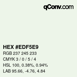 Farbcode: HEX #EDF5E9 | qconv.com