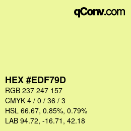 Color code: HEX #EDF79D | qconv.com
