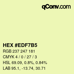 Color code: HEX #EDF7B5 | qconv.com