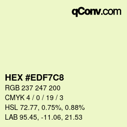 Color code: HEX #EDF7C8 | qconv.com