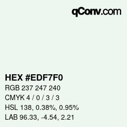 Color code: HEX #EDF7F0 | qconv.com