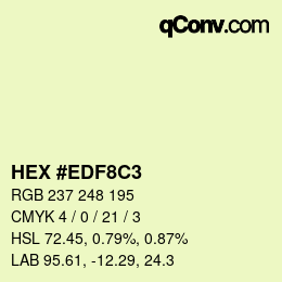 Color code: HEX #EDF8C3 | qconv.com