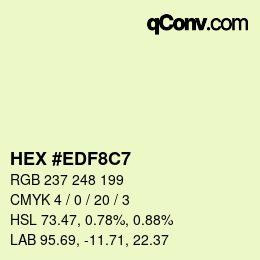 Color code: HEX #EDF8C7 | qconv.com