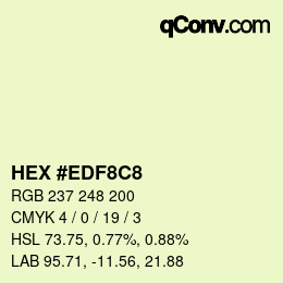 カラーコード: HEX #EDF8C8 | qconv.com