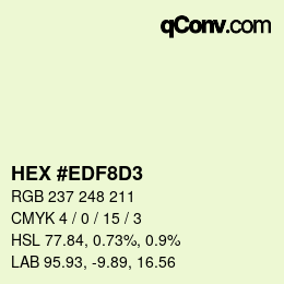 Color code: HEX #EDF8D3 | qconv.com