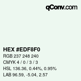 Color code: HEX #EDF8F0 | qconv.com