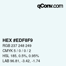 颜色代码: HEX #EDF8F9 | qconv.com
