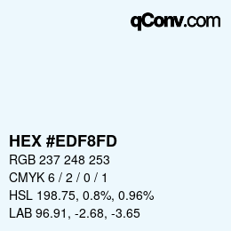 Color code: HEX #EDF8FD | qconv.com