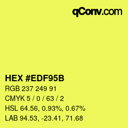 Color code: HEX #EDF95B | qconv.com